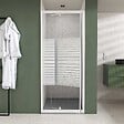 AURLANE - Porte de Douche Extensible de 69 a 80 x 185cm - Profil Blanc - Verre Trempé 4mm - FLEXY - vignette