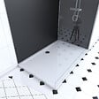 AURLANE - Pack Douche a l'Italienne 90x120 - Kit Panneaux Muraux Noir/Chrome + Receveur + Paroi 8 mm - vignette