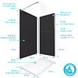 AURLANE - Pack Douche a l'Italienne 90x120 - Kit Panneaux Muraux Noir/Chrome + Receveur + Paroi 8 mm - vignette