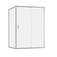 AURLANE - Porte de Douche Coulissante et Retour 140x90x200cm - Profilés Chrome - Verre trempé 6mm - vignette