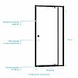 AURLANE - Porte de douche Pivotante Noir 80-90x185cm - Extensible de 78 à 90 cm - BLACK SLIDE 80 90 - vignette