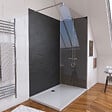 AURLANE - Ensemble complet douche à l'Italiennne avec Receveur 120x90 + Paroi chrome + Panneaux muraux 90&120 - vignette