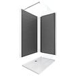 AURLANE - Ensemble complet douche à l'Italiennne avec Receveur 120x90 + Paroi chrome + Panneaux muraux 90&120 - vignette