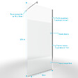 AURLANE - Paroi de Douche Dépolie 80x200cm + Barre de fixation extensible - Verre 8mm - Finition Chrome - vignette