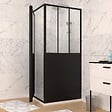 AURLANE - Paroi de retour type atelier 80x200cm pour paroi de douche - PROFILE NOIR MAT - WORKSHOP SIDE 80 - vignette