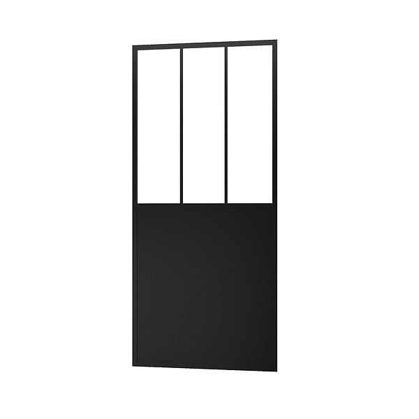 AURLANE - Paroi de retour type atelier 80x200cm pour paroi de douche - PROFILE NOIR MAT - WORKSHOP SIDE 80 - large
