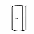 AURLANE - Ensemble portes de douche coulissantes quart de cercle Noir 90x90x185cm - BLACK SLIDE 90 - vignette