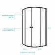 AURLANE - Ensemble portes de douche coulissantes quart de cercle Noir 90x90x185cm - BLACK SLIDE 90 - vignette