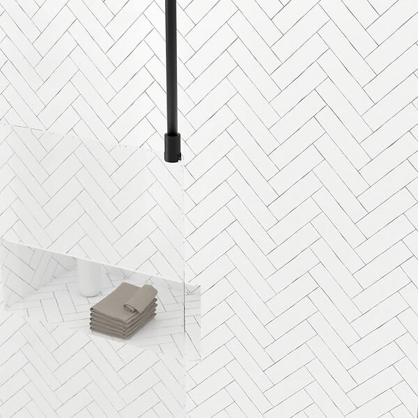 AURLANE - Paroi de Douche 120x200cm Verre Transparent - Profilé + Barre Plafond Noire - FREEDOM 2 BLACK - large