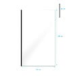 AURLANE - Paroi de Douche 120x200cm Verre Transparent - Profilé + Barre Plafond Noire - FREEDOM 2 BLACK - vignette