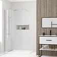 AURLANE - Paroi de Douche 100x200cm Verre Transparent - Barre de Fixation Extensible et Profil Chrome - vignette