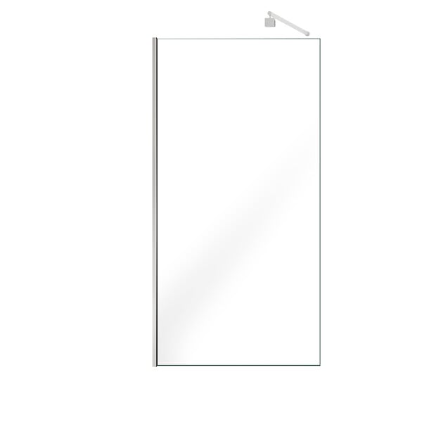 AURLANE - Paroi de Douche 100x200cm Verre Transparent - Barre de Fixation Extensible et Profil Chrome - large