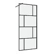 AURLANE - Paroi de douche a l'italienne sérigraphie type Briques + barre de fixation - 80x195cm - verre 5mm - vignette