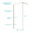 AURLANE - Paroi de Douche 90x195 cm en Verre Trempé 5 mm - Finition Or Brossé - GOLD ELEMENTARY - vignette