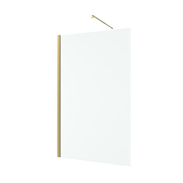 AURLANE - Paroi de Douche 120x200cm Verre Transparent - Barre de Fixation Extensible et Profil Or Brossé - large