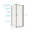 AURLANE - Porte de Douche Pivotante 80x180cm et Retour 90cm - Profil Noir - Verre 5mm - DARK ELEMENTARY - vignette