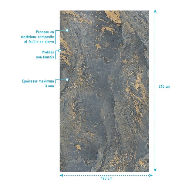 AURLANE - Panneau Mural Pierre Finition Venus 120 x 210 cm - STONE'IT VENUS - large