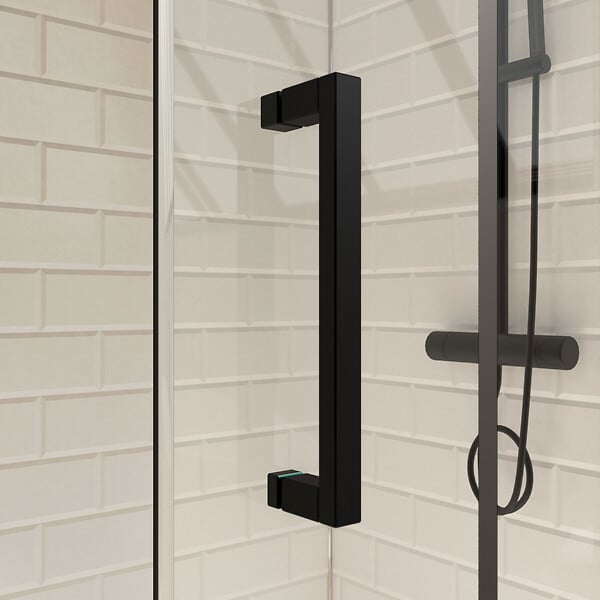 AURLANE - Porte de douche serigraphiee - 120x200cm + Paroi retour - 90x200 cm - PORTE COULISSANTE - large