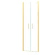AURLANE - Porte de Douche Double Battant 80x200cm - Verre Trempé Transparent 6mm - Profil Or Doré Brossé - vignette