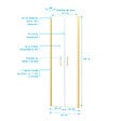 AURLANE - Porte de Douche Double Battant 80x200cm - Verre Trempé Transparent 6mm - Profil Or Doré Brossé - vignette