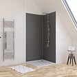 AURLANE - LOT de 2 Panneaux Muraux Aluminium GRIS 90+90x210 cm avec Profilés ANODISE BRILLANT - WALL'IT - vignette