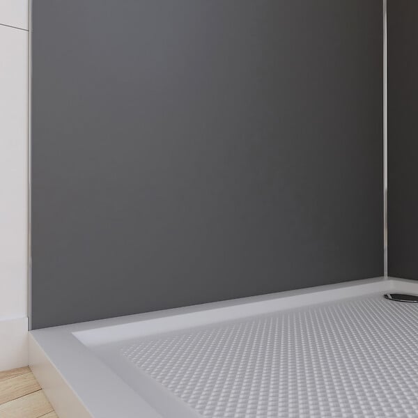 AURLANE - LOT de 2 Panneaux Muraux Aluminium GRIS 90+90x210 cm avec Profilés ANODISE BRILLANT - WALL'IT - large