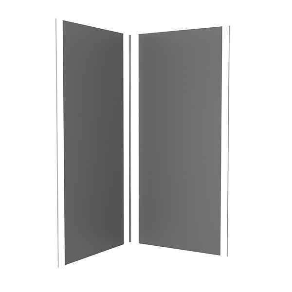 AURLANE - LOT de 2 Panneaux Muraux Aluminium GRIS 90+90x210 cm avec Profilés ANODISE BRILLANT - WALL'IT - large