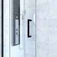 AURLANE - Porte de douche + Retour 140x90x200 cm - Verre 6 mm - Profilé Noir - CRUSH - vignette