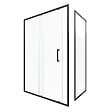 AURLANE - Porte de douche + Retour 140x90x200 cm - Verre 6 mm - Profilé Noir - CRUSH - vignette