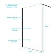 AURLANE - Paroi de Douche 120x200cm en Verre Trempé Transparent 8mm Anticalcaire - Profilé Noir Mat - LINA - vignette