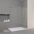 AURLANE - Paroi de Douche 160x200cm Verre Transparent - Barre de Fixation Extensible et Profil Or Brossé - vignette
