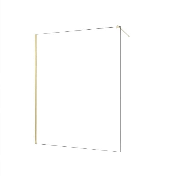 AURLANE - Paroi de Douche 160x200cm Verre Transparent - Barre de Fixation Extensible et Profil Or Brossé - large