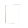 AURLANE - Paroi de Douche 160x200cm Verre Transparent - Barre de Fixation Extensible et Profil Or Brossé - vignette