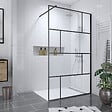 AURLANE - Pack Paroi de douche 120x195 cm + RECEVEUR EN ACRYLIQUE BLANC EFFET PIERRE 120X90 - vignette