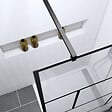AURLANE - Pack Paroi de douche 120x195 cm + RECEVEUR EN ACRYLIQUE BLANC EFFET PIERRE 120X90 - vignette