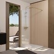 AURLANE - Paroi de Douche 100x195 cm en Verre Trempé 5 mm - Finition Or Brossé - GOLD ELEMENTARY - vignette