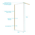 AURLANE - Paroi de Douche 100x195 cm en Verre Trempé 5 mm - Finition Or Brossé - GOLD ELEMENTARY - vignette