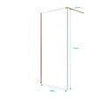 AURLANE - Paroi de Douche 100x195 cm en Verre Trempé 5 mm - Finition Or Brossé - GOLD ELEMENTARY - vignette