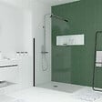 AURLANE - Paroi de Douche arrondie 120x200 cm - Profilé Noir Mat - DARK CURVED - vignette