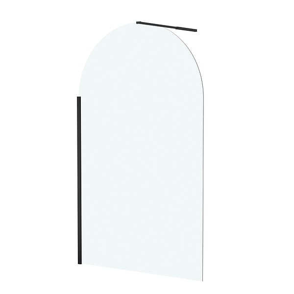 AURLANE - Paroi de Douche arrondie 120x200 cm - Profilé Noir Mat - DARK CURVED - large