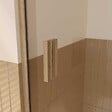 AURLANE - Porte de Douche Coulissante et Retour 120x80x200cm - Profilés Alu Effet Bois - Verre Trempé 6mm - vignette
