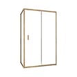 AURLANE - Porte de Douche Coulissante et Retour 120x80x200cm - Profilés Alu Effet Bois - Verre Trempé 6mm - vignette