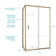 AURLANE - Porte de Douche Coulissante et Retour 120x80x200cm - Profilés Alu Effet Bois - Verre Trempé 6mm - vignette