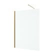 AURLANE - Paroi de Douche 140x200cm Verre Transparent - Barre de Fixation Extensible et Profil Or Brossé - vignette