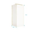 AURLANE - Retour pour Porte de Douche 90x195cm Verre Trempe 8mm Anticalcaire - Alu Or Brosse - GOLD ELEMENTARY - vignette