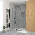 AURLANE - Paroi de Douche 70x195 cm en Verre Trempé 5 mm - Finition Noire - DARK ELEMENTARY - vignette