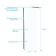 AURLANE - Paroi de Douche 70x195 cm en Verre Trempé 5 mm - Finition Noire - DARK ELEMENTARY - vignette
