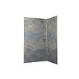 AURLANE - Pack 2 Panneaux Muraux en Pierre Venus 120+90x210 cm + Profilés Or Doré Brossé - vignette