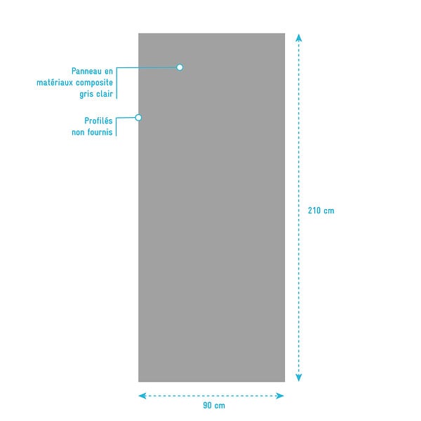 AURLANE - Panneau Mural Finition Aluminium Gris Clair Silver 90 x 210 cm - WALL'IT SILVER - large