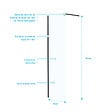 AURLANE - Paroi de Douche 50x195 cm en Verre Trempé 5 mm - Finition Noire - DARK ELEMENTARY - vignette